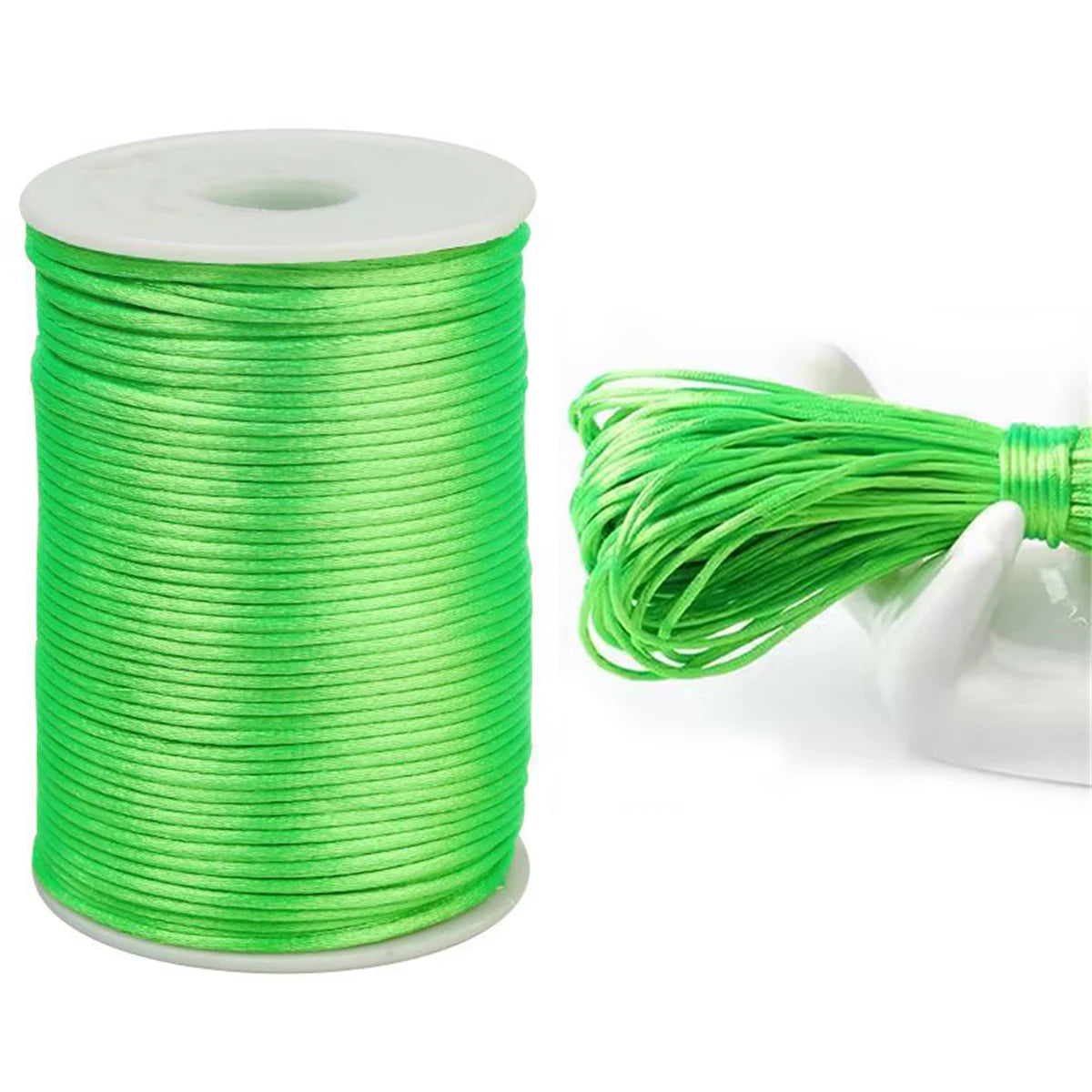 10M-100M/lot 2.5mm Colorful Nylon Black Rattail Satin Chinese Knotting Silk Macrame Cord Beading Braided Shamballa String Thread