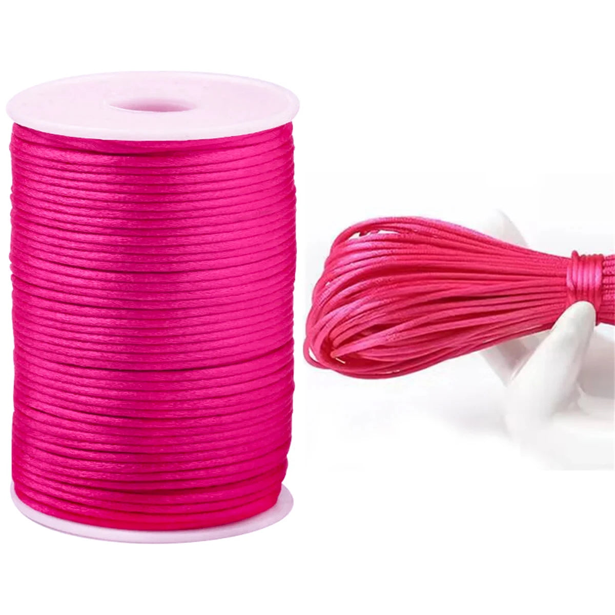 10M-100M/lot 2.5mm Colorful Nylon Black Rattail Satin Chinese Knotting Silk Macrame Cord Beading Braided Shamballa String Thread