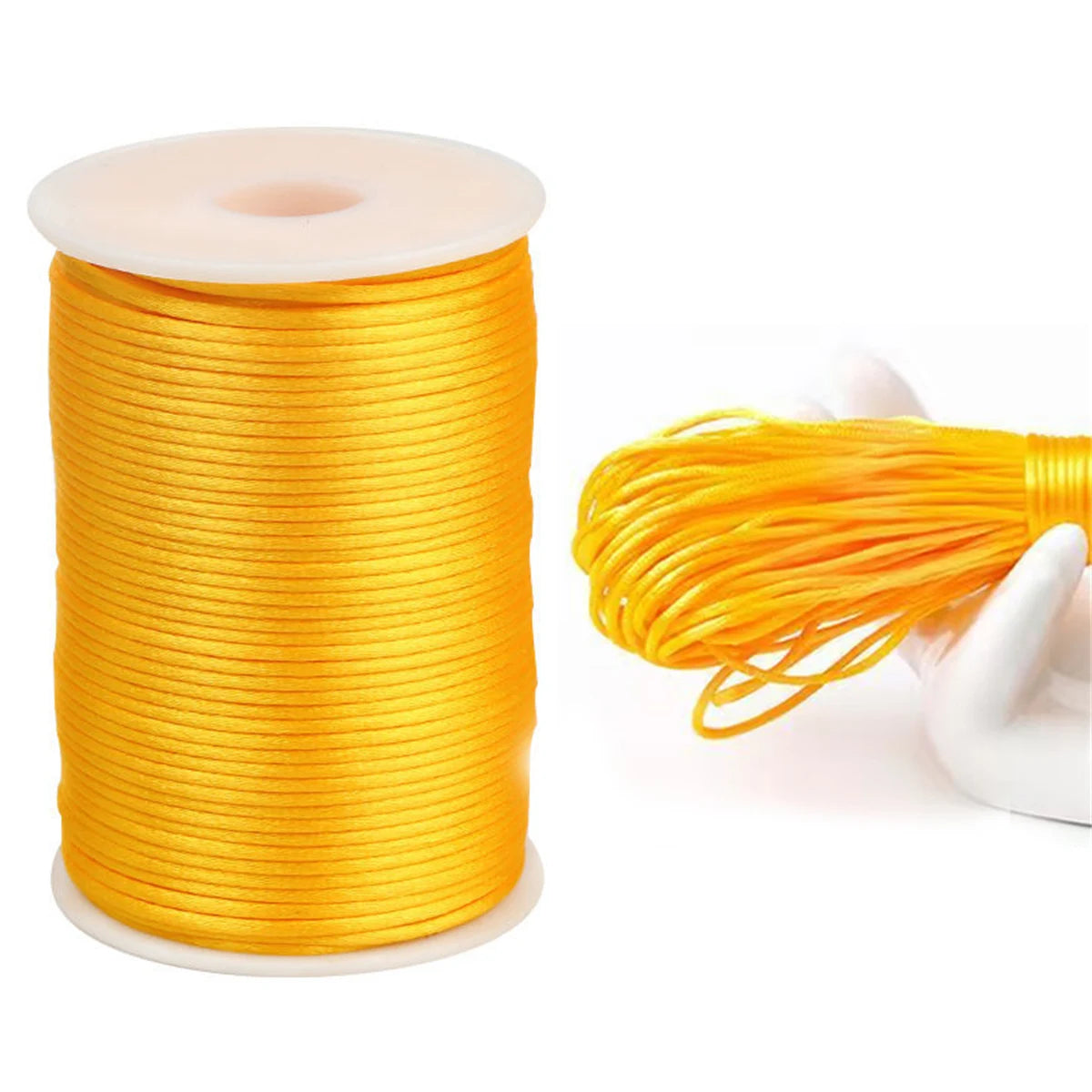 10M-100M/lot 2.5mm Colorful Nylon Black Rattail Satin Chinese Knotting Silk Macrame Cord Beading Braided Shamballa String Thread