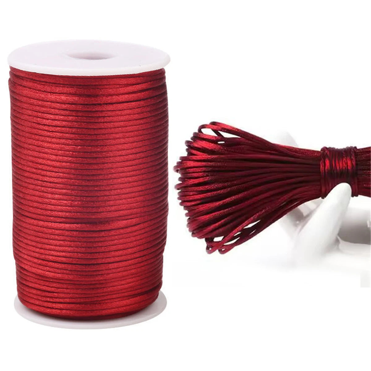 10M-100M/lot 2.5mm Colorful Nylon Black Rattail Satin Chinese Knotting Silk Macrame Cord Beading Braided Shamballa String Thread