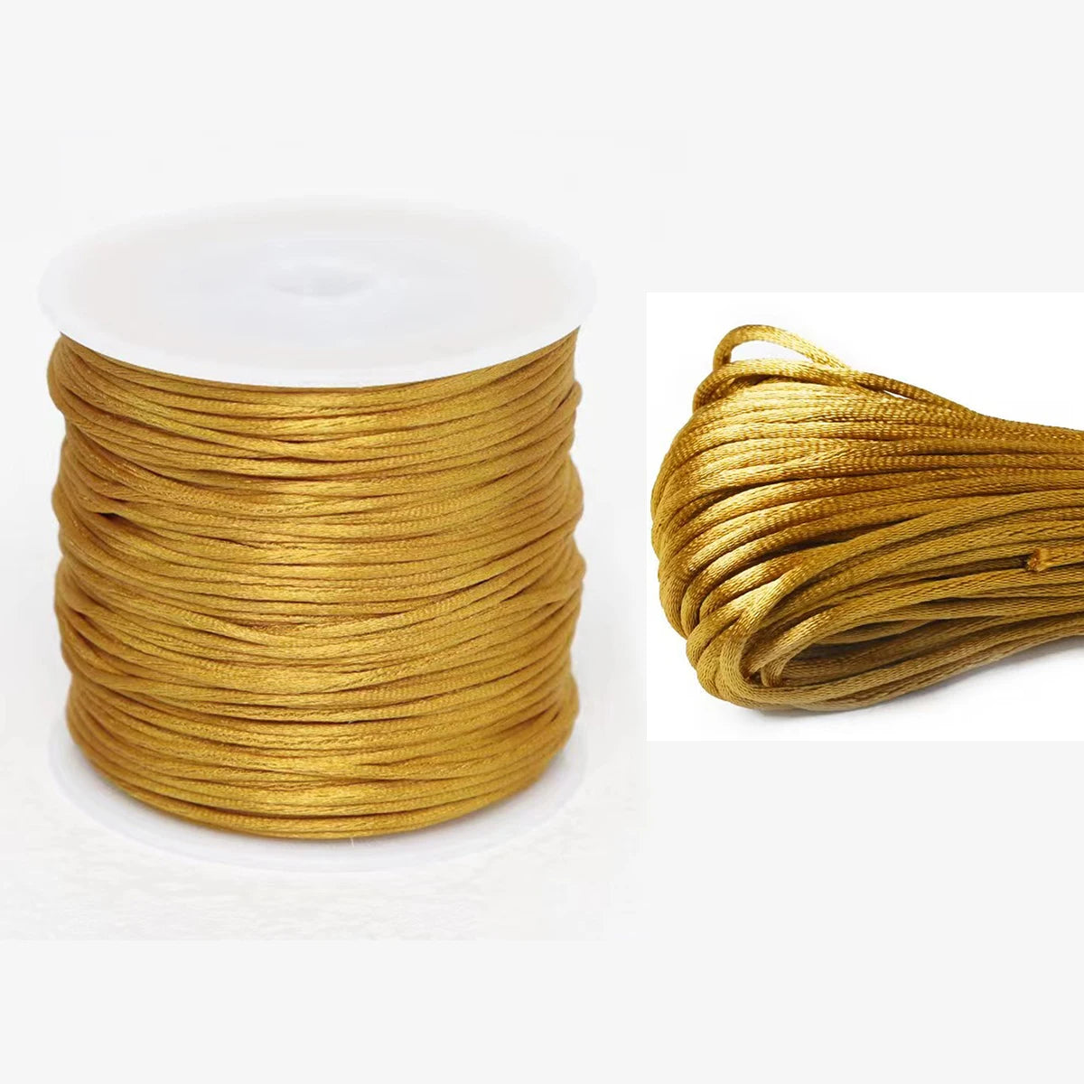 10M-100M/lot 2.5mm Colorful Nylon Black Rattail Satin Chinese Knotting Silk Macrame Cord Beading Braided Shamballa String Thread