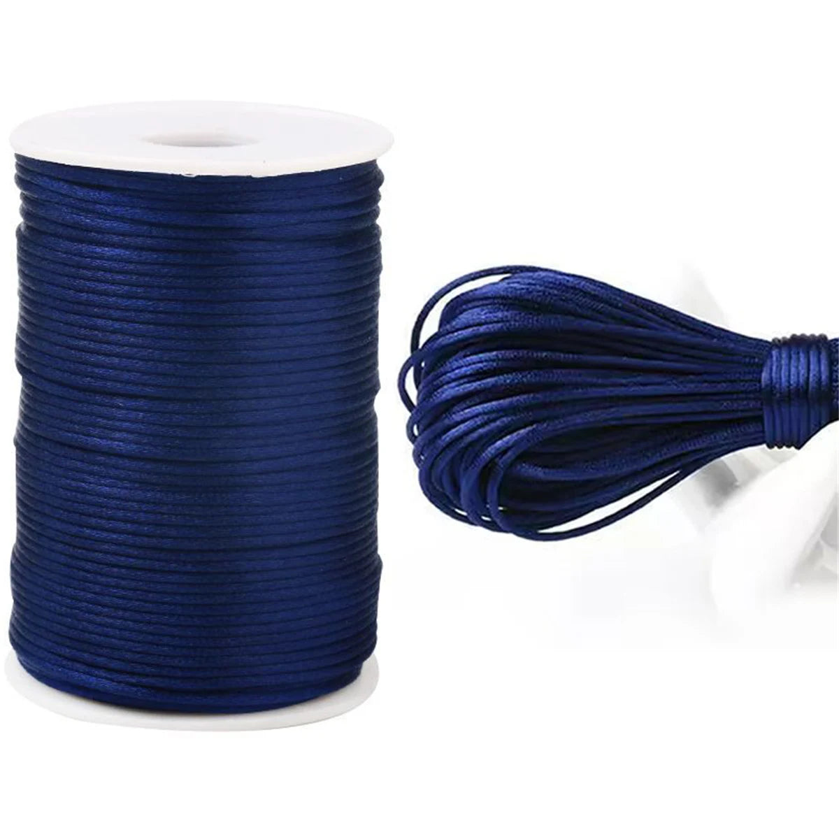 10M-100M/lot 2.5mm Colorful Nylon Black Rattail Satin Chinese Knotting Silk Macrame Cord Beading Braided Shamballa String Thread
