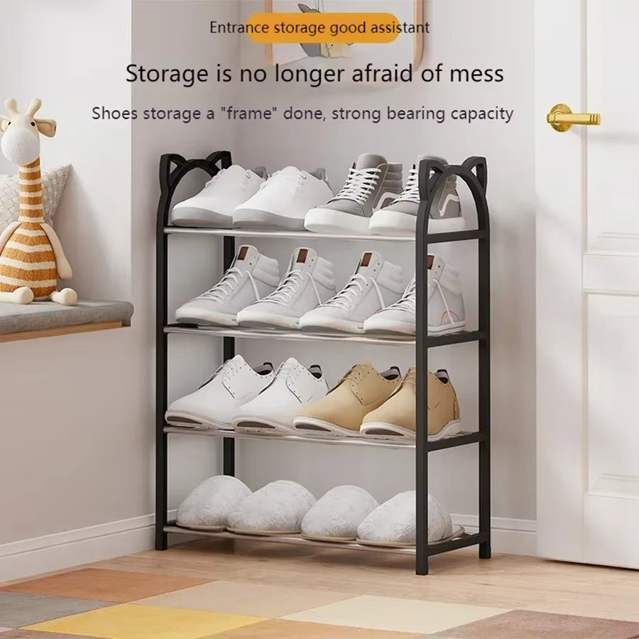 4 Layer 56*47*19Cm Household Storage Rack Simple Shoe Cabinet Shoe Storage Rack Cat Galvanized Tube Shoe Rack