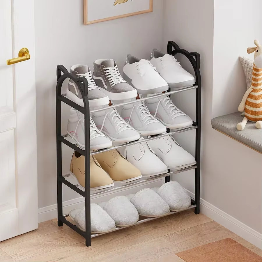 4 Layer 56*47*19Cm Household Storage Rack Simple Shoe Cabinet Shoe Storage Rack Cat Galvanized Tube Shoe Rack