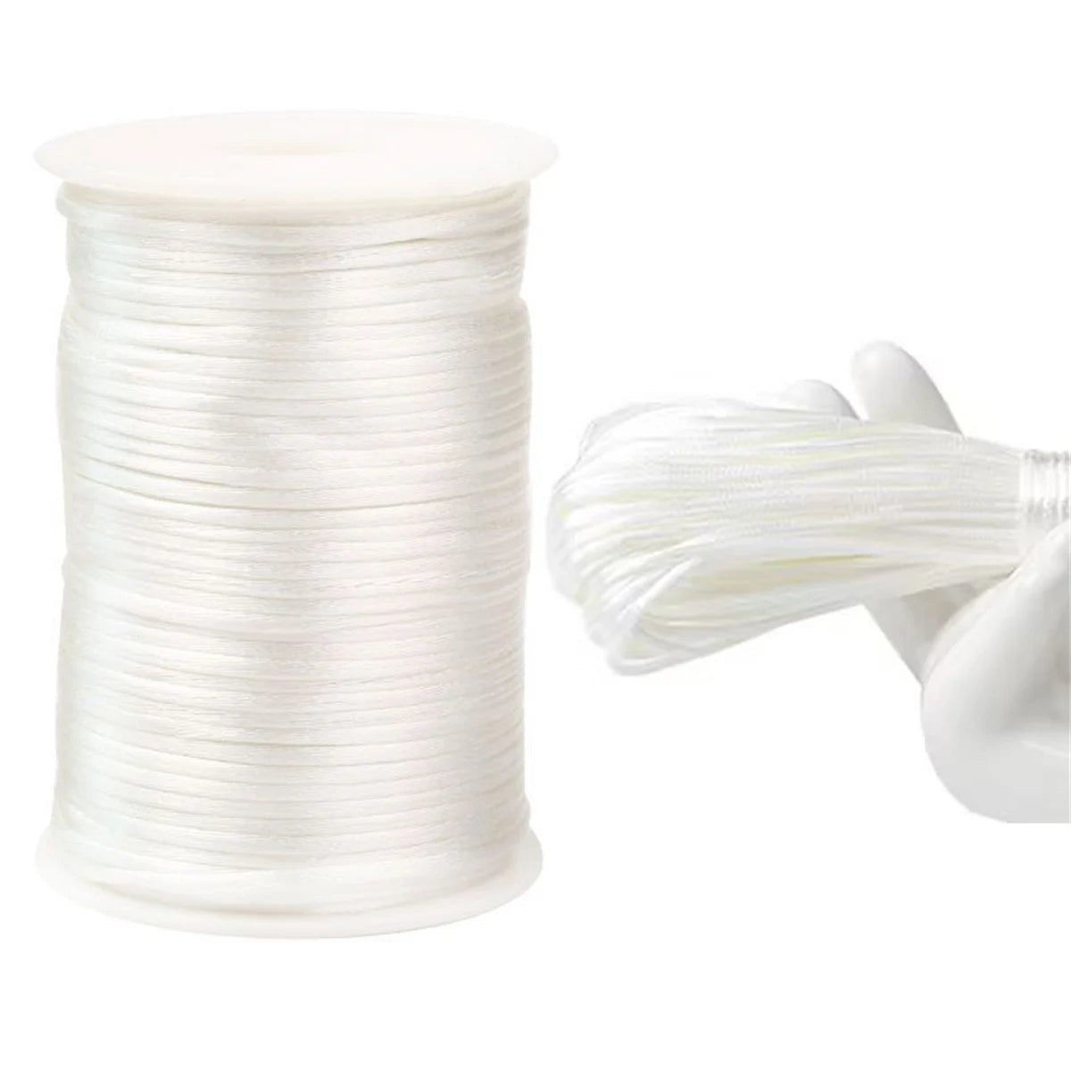 10M-100M/lot 2.5mm Colorful Nylon Black Rattail Satin Chinese Knotting Silk Macrame Cord Beading Braided Shamballa String Thread