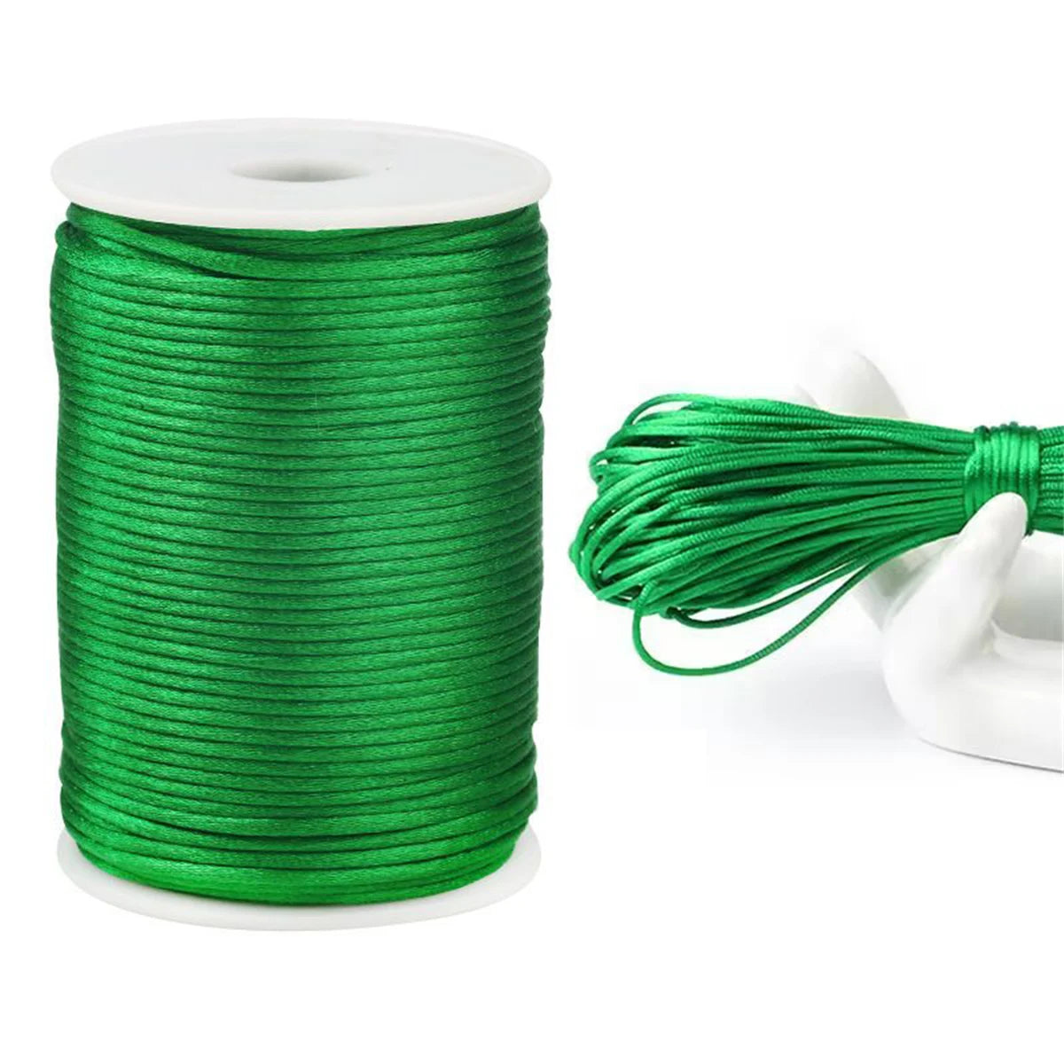 10M-100M/lot 2.5mm Colorful Nylon Black Rattail Satin Chinese Knotting Silk Macrame Cord Beading Braided Shamballa String Thread
