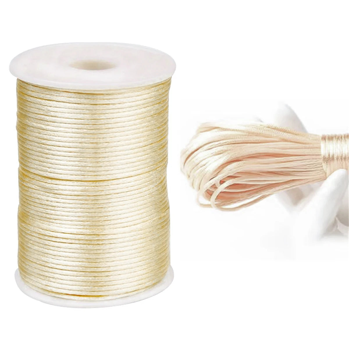 10M-100M/lot 2.5mm Colorful Nylon Black Rattail Satin Chinese Knotting Silk Macrame Cord Beading Braided Shamballa String Thread