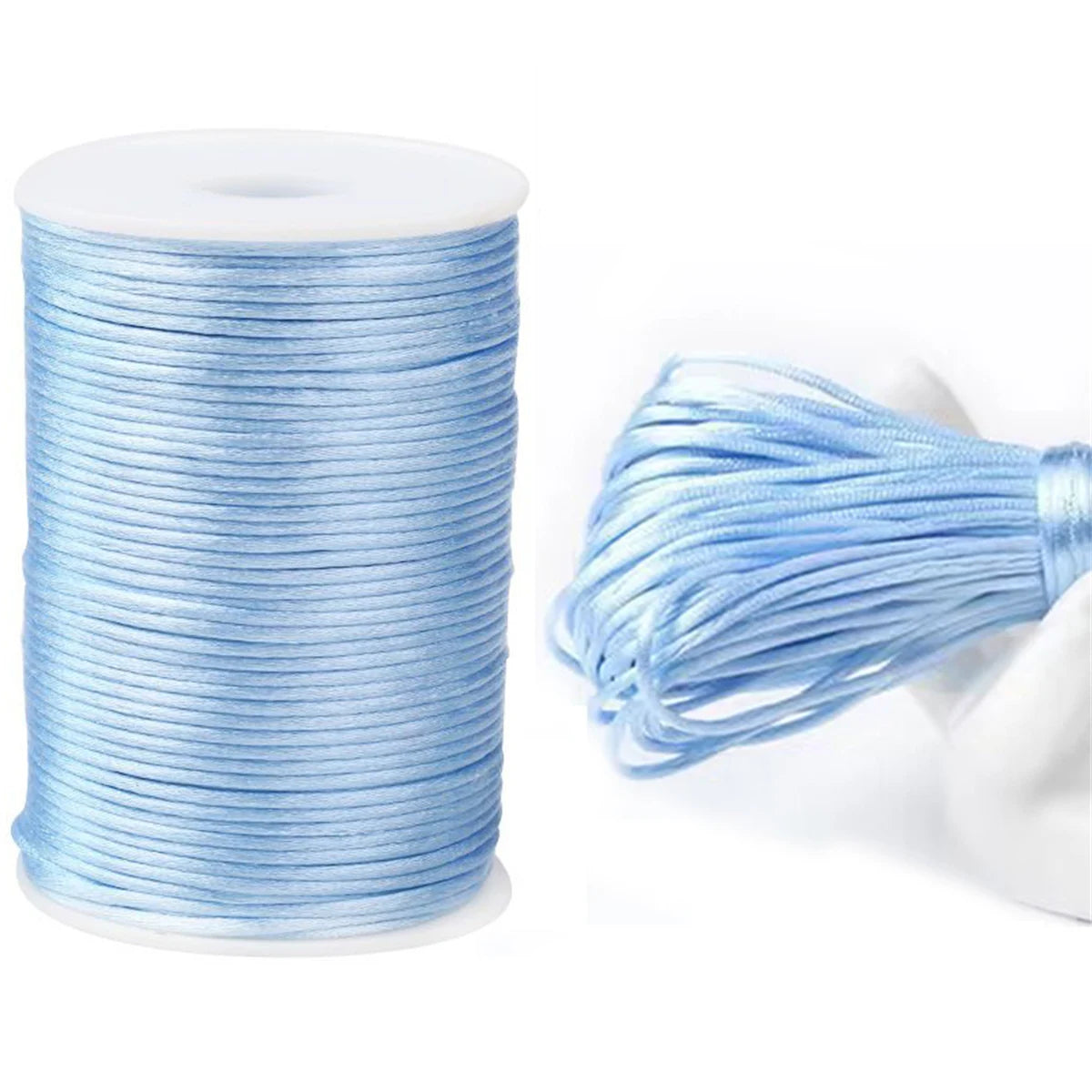 10M-100M/lot 2.5mm Colorful Nylon Black Rattail Satin Chinese Knotting Silk Macrame Cord Beading Braided Shamballa String Thread