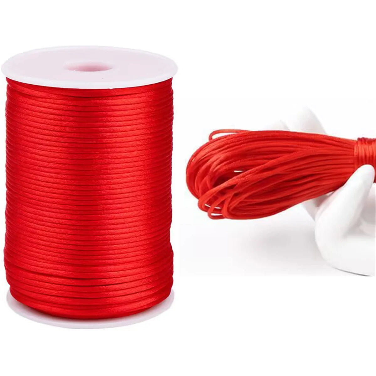 10M-100M/lot 2.5mm Colorful Nylon Black Rattail Satin Chinese Knotting Silk Macrame Cord Beading Braided Shamballa String Thread