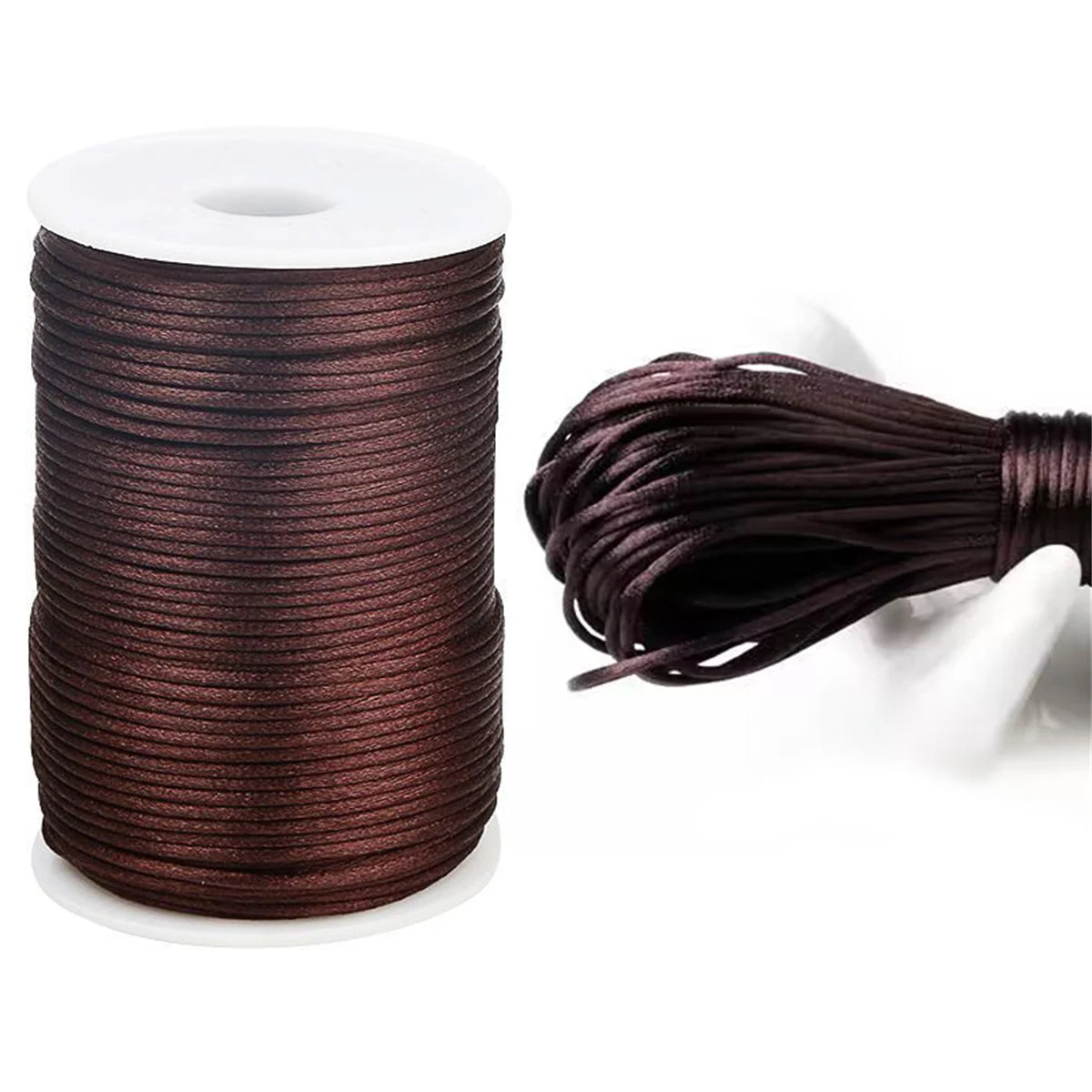 10M-100M/lot 2.5mm Colorful Nylon Black Rattail Satin Chinese Knotting Silk Macrame Cord Beading Braided Shamballa String Thread