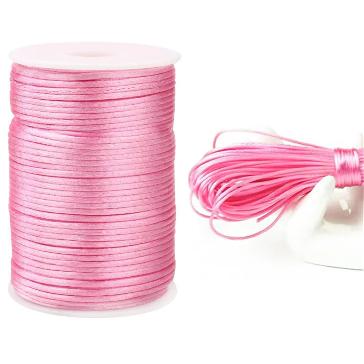 10M-100M/lot 2.5mm Colorful Nylon Black Rattail Satin Chinese Knotting Silk Macrame Cord Beading Braided Shamballa String Thread