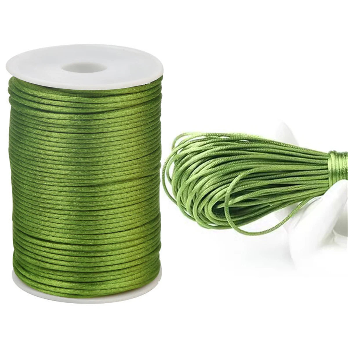 10M-100M/lot 2.5mm Colorful Nylon Black Rattail Satin Chinese Knotting Silk Macrame Cord Beading Braided Shamballa String Thread
