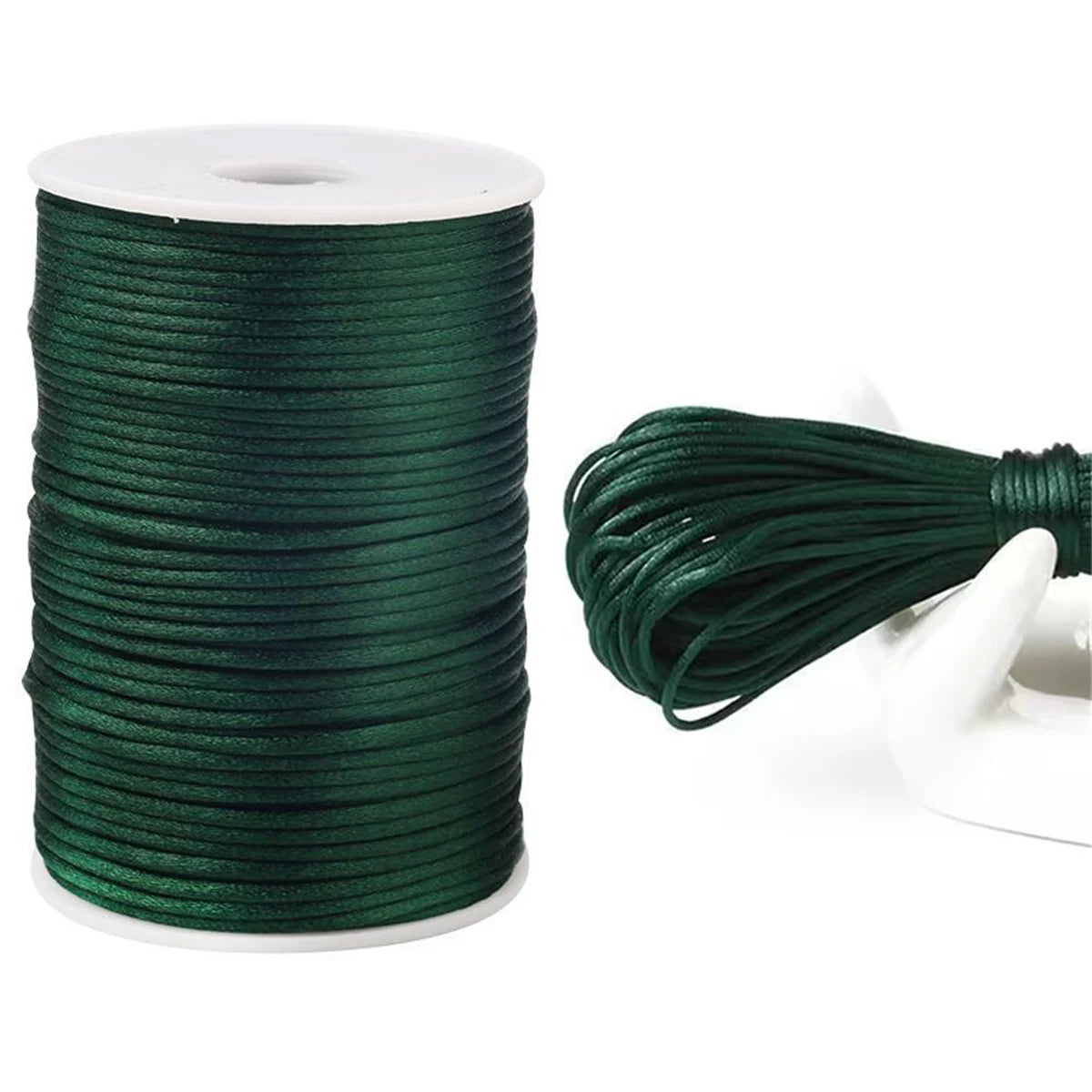 10M-100M/lot 2.5mm Colorful Nylon Black Rattail Satin Chinese Knotting Silk Macrame Cord Beading Braided Shamballa String Thread