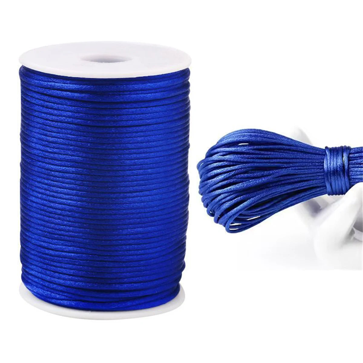 10M-100M/lot 2.5mm Colorful Nylon Black Rattail Satin Chinese Knotting Silk Macrame Cord Beading Braided Shamballa String Thread