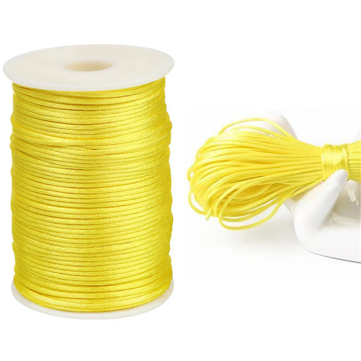 10M-100M/lot 2.5mm Colorful Nylon Black Rattail Satin Chinese Knotting Silk Macrame Cord Beading Braided Shamballa String Thread