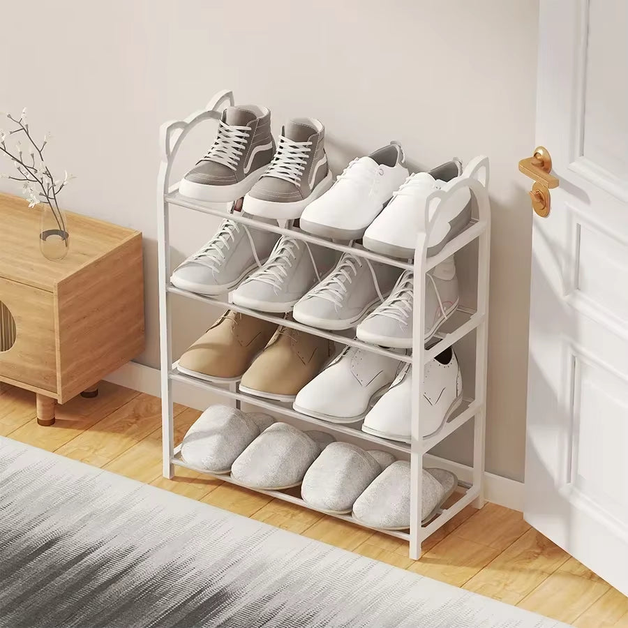 4 Layer 56*47*19Cm Household Storage Rack Simple Shoe Cabinet Shoe Storage Rack Cat Galvanized Tube Shoe Rack